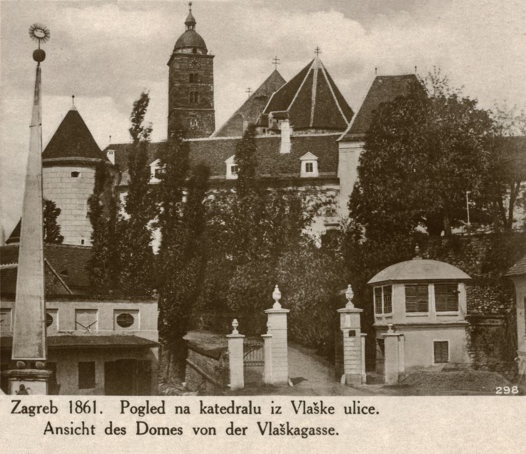 Pogled na katedralu iz Vlaške ulice, 1861. godine